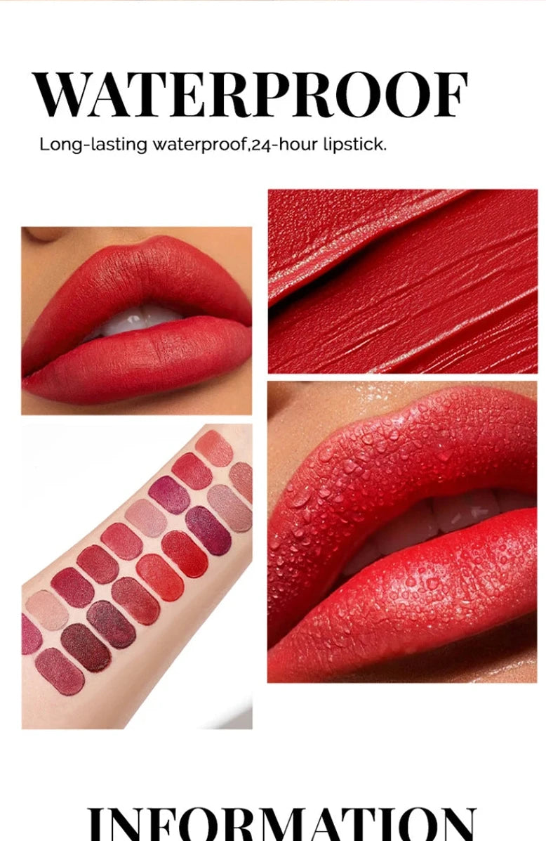 MAGIC CASA 18-Color Capsule Lipstick Set - Mini Matte, Long-lasting, Waterproof, Non-transfer，Soft matte finish