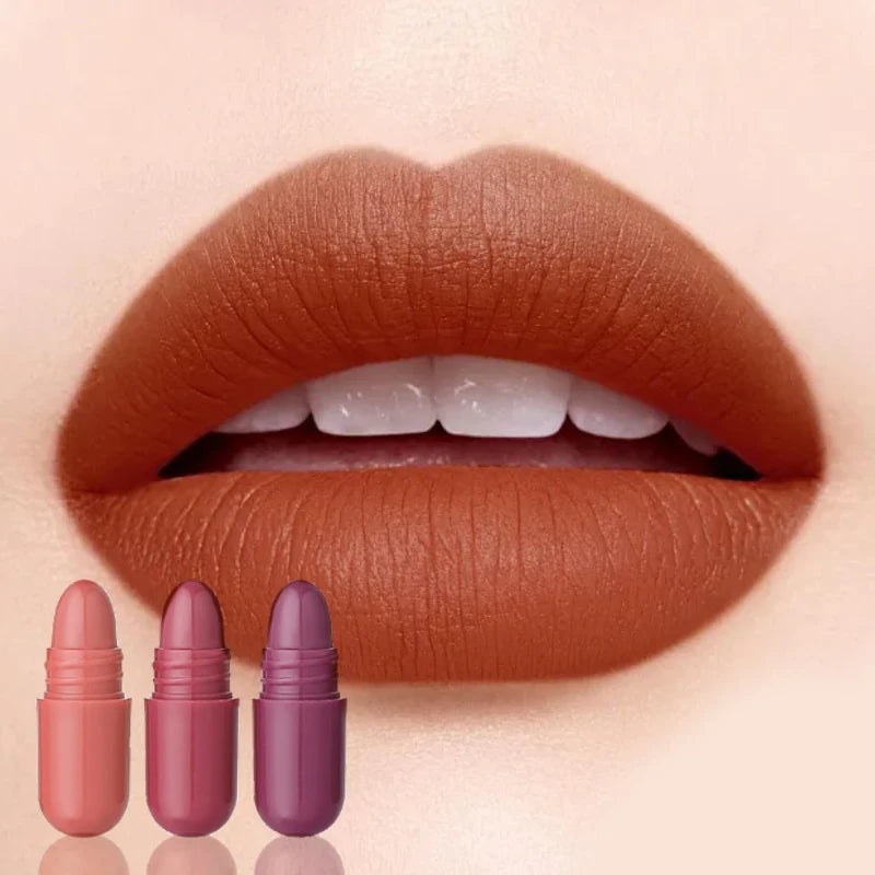 MAGIC CASA 18-Color Capsule Lipstick Set - Mini Matte, Long-lasting, Waterproof, Non-transfer，Soft matte finish