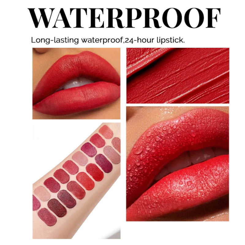 MAGIC CASA 18-Color Capsule Lipstick Set - Mini Matte, Long-lasting, Waterproof, Non-transfer，Soft matte finish