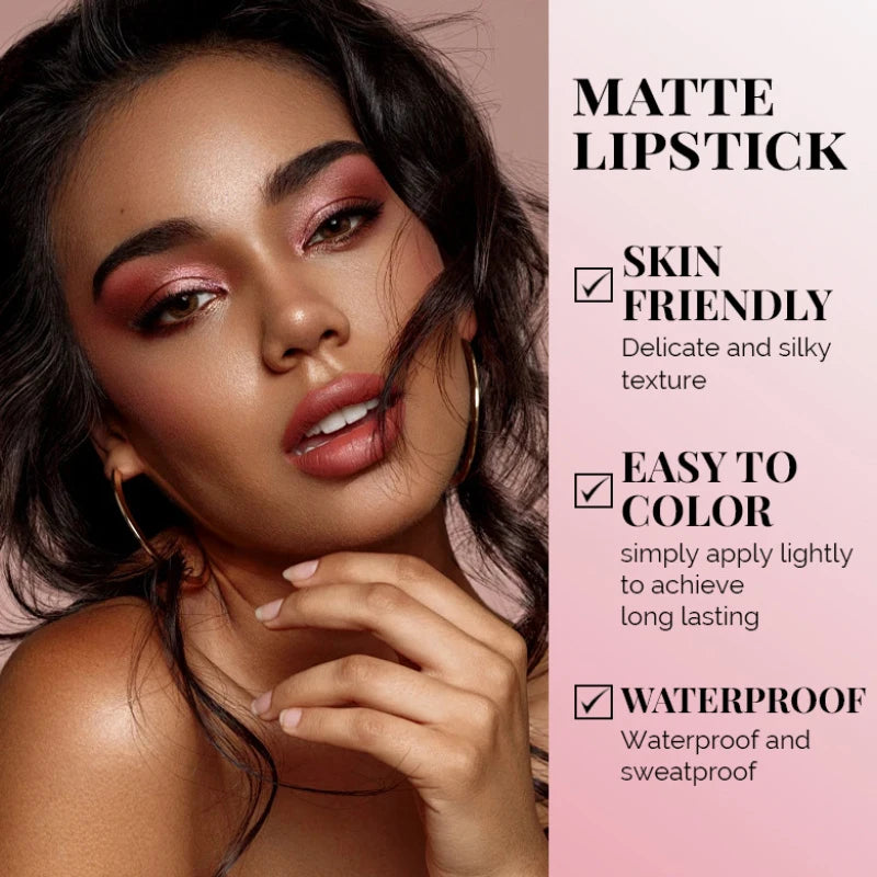 MAGIC CASA 18-Color Capsule Lipstick Set - Mini Matte, Long-lasting, Waterproof, Non-transfer，Soft matte finish