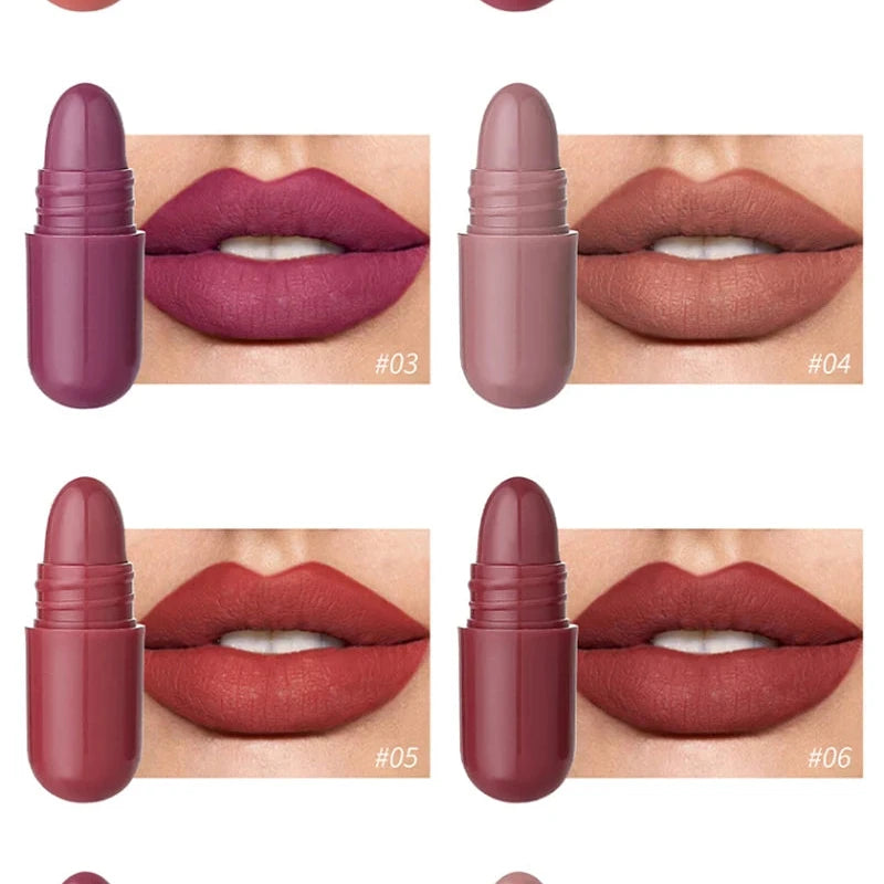 MAGIC CASA 18-Color Capsule Lipstick Set - Mini Matte, Long-lasting, Waterproof, Non-transfer，Soft matte finish